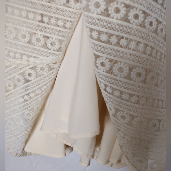 New Pure Sugar Cream Lace eyelet Dress XS - Picture 4 of 5